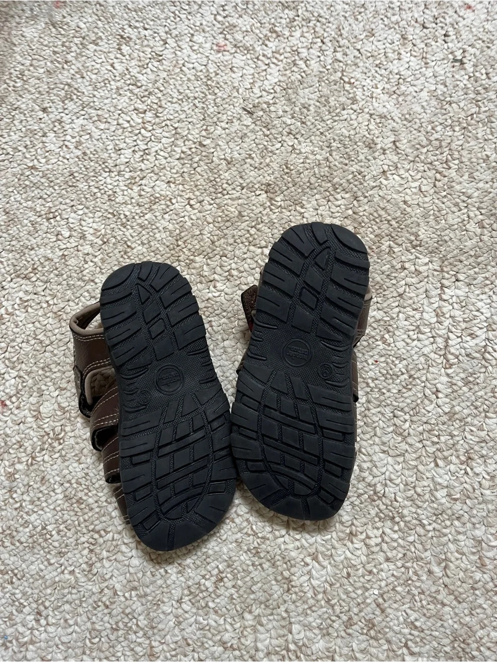 Wonder Nation Brown Boys Fisherman Sandals with Contrast Stitching